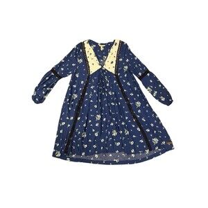 Matilda Jane Day Tripping Baby Doll Dress Women Size M Blue Floral